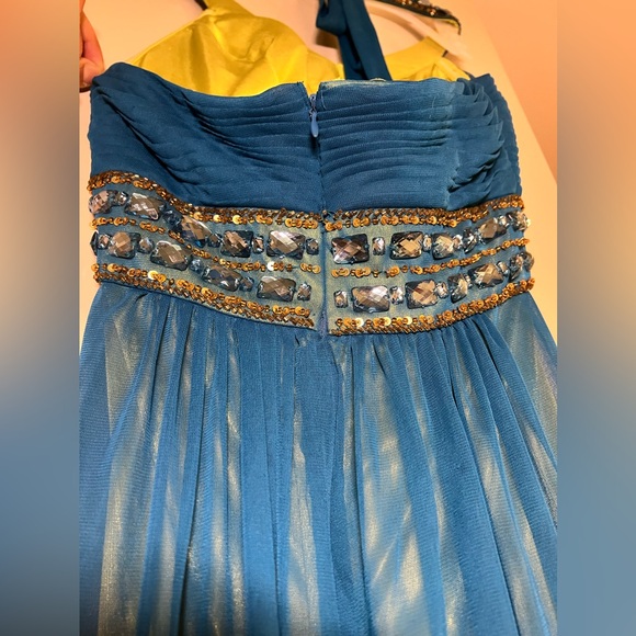 Blue Embellish Halter Dress - Picture 3 of 6